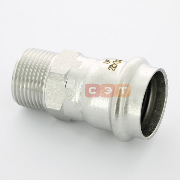 Муфта с НР пресс нержавеющая  28 х  3/4"  UniFitt